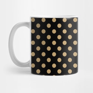 Brown Polka Dots Pattern on Black Background Mug